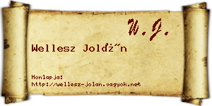 Wellesz Jolán névjegykártya